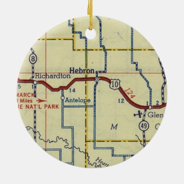 Adorno De Cerámica Hebrón Dakota del Norte (Atrás)