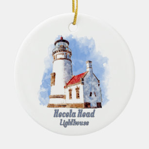 Adorno De Cerámica Heceta Head Lighthouse Watercolor - Oregón