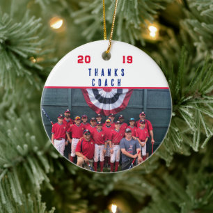 Adorno De Cerámica Hechos de la foto del equipo de béisbol de Coopers