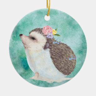 Adorno De Cerámica Hedgehog acuarela