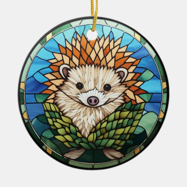 Adorno De Cerámica Hedgehog de vidrio templado dulce (Frente)