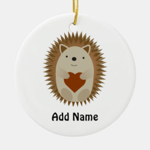 Adorno De Cerámica Hedgehog Heart