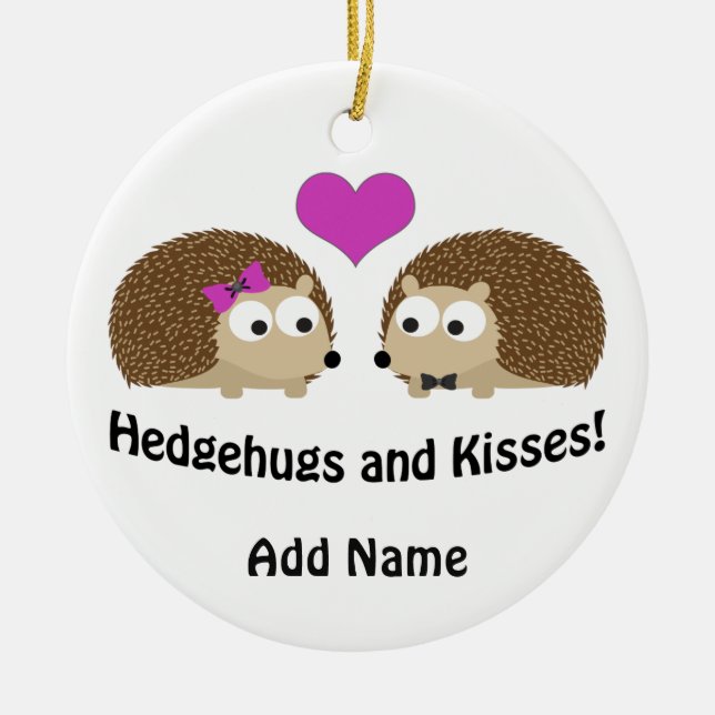 Adorno De Cerámica Hedgehugs and Kisses Hedgehog Love (Frente)