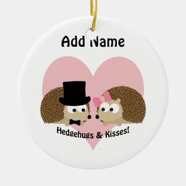 Adorno De Cerámica Hedgehugs and Kisses Hedgehog Pareja (Frente)