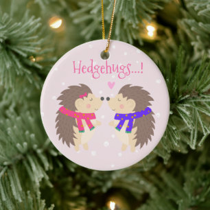 Adorno De Cerámica ¡Hedgehugs! Navidad lindo del erizo