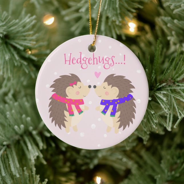 Adorno De Cerámica ¡Hedgehugs! Navidades de Cute Hedgehog (Árbol)