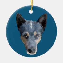 Adorno De Cerámica Heeler azul/perro australiano del ganado