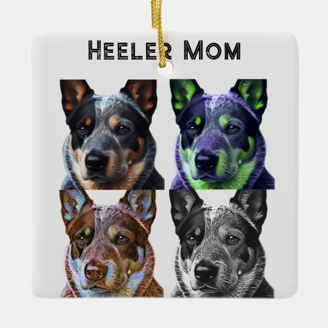 Adorno De Cerámica Heeler Mom Blue Heeler Dog Mom (Anverso)