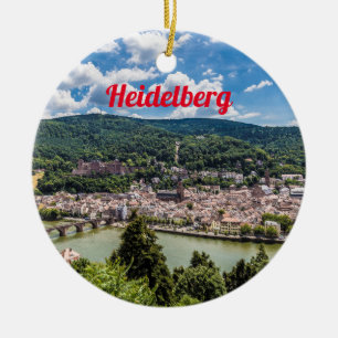Adorno De Cerámica Heidelberg Neckar Panorama Alemania