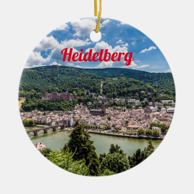 Adorno De Cerámica Heidelberg Neckar Panorama Alemania (Frente)
