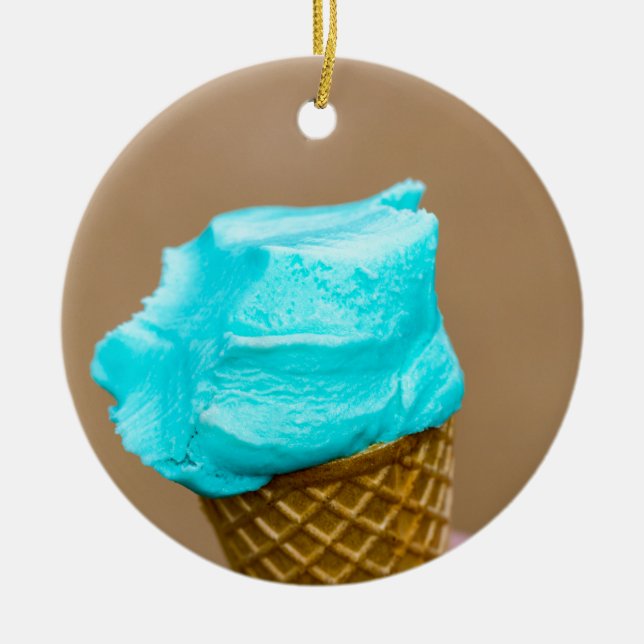 Adorno De Cerámica Helado con macro de gofre (Frente)