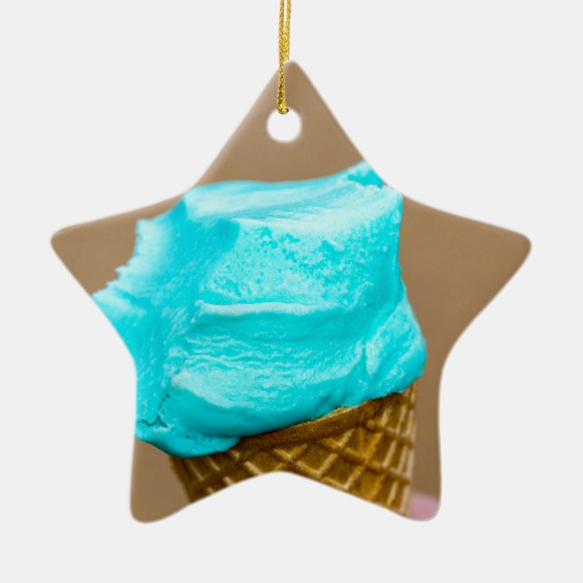 Adorno De Cerámica Helado con macro de gofre (Frente)