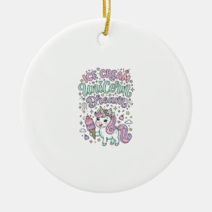 Adorno De Cerámica Helado de Unicornio Sueño de Unicornio Dulce Produ