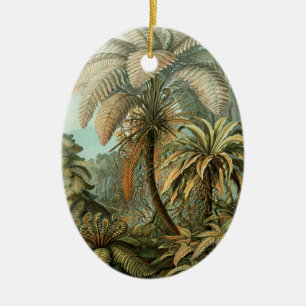 Adorno De Cerámica Helechos Palma Árbol Botánica Antigua Helechos Art
