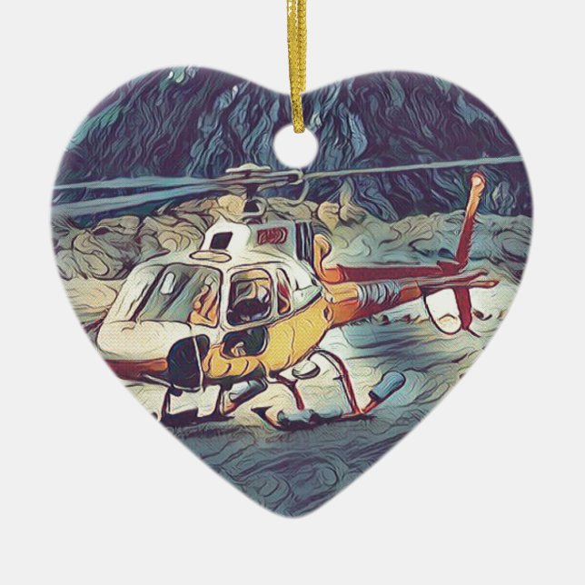 Adorno De Cerámica Helicóptero artístico fresco (Frente)