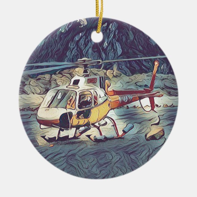 Adorno De Cerámica Helicóptero artístico fresco (Frente)