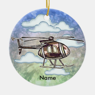 Adorno De Cerámica Helicóptero Rápido