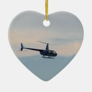 Adorno De Cerámica Helicóptero rojo y blanco R44