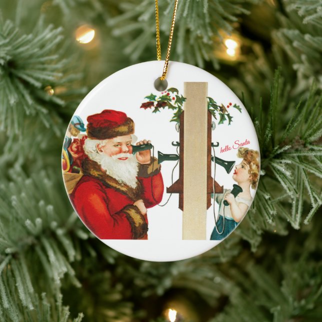 Adorno De Cerámica Hello Santa (Árbol)