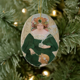 Adorno De Cerámica Helm Cacao de Art Nouveau vintage por Privat Livem