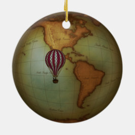 Adorno De Cerámica Hemisferio Occidental Mapa de vapor y globo de air