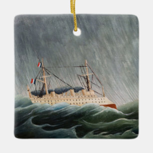 Adorno De Cerámica Henri Rousseau - El barco en la tempestad