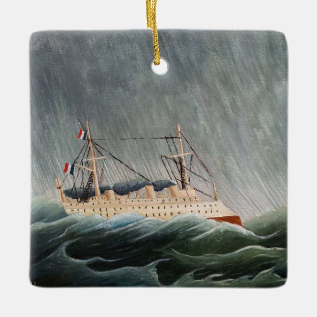 Adorno De Cerámica Henri Rousseau - El barco en la tempestad (Anverso)