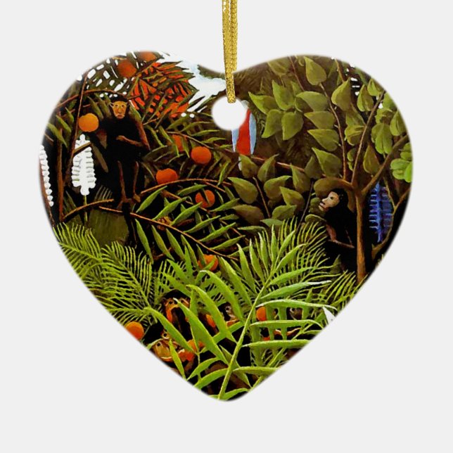 Adorno De Cerámica Henri Rousseau - Paisaje exótico Arte de la jungla (Frente)