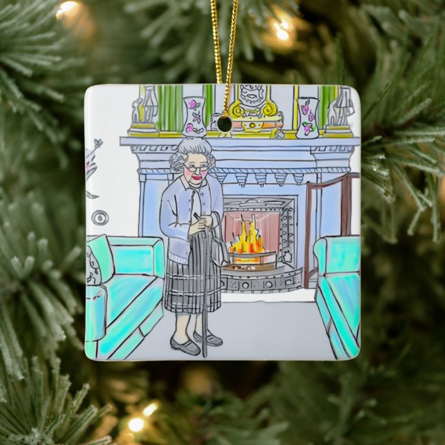 Adorno De Cerámica Her Majesty, Queen Elizabeth II (Árbol)