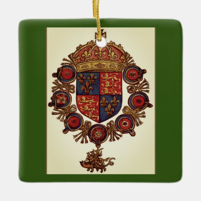 Adorno De Cerámica Heraldry With Crown (Anverso)