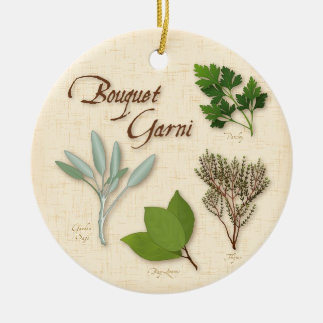 Adorno De Cerámica Herb Bouquet Ornament (Frente)