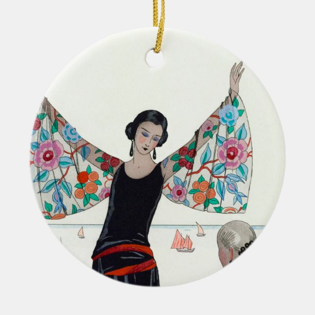 Adorno De Cerámica Here Are My Wings - George Barbier (Frente)