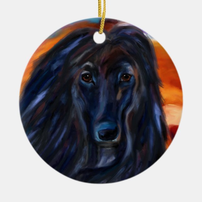 Adorno De Cerámica Herido afgano negro (Frente)