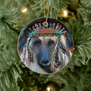 Adorno De Cerámica Herido blanco afgano