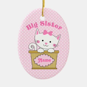 Adorno De Cerámica Hermana grande del gatito
