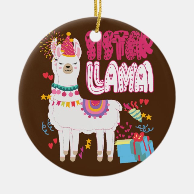 Adorno De Cerámica Hermana Llama Hermana Del Chica De Nacimiento (Frente)