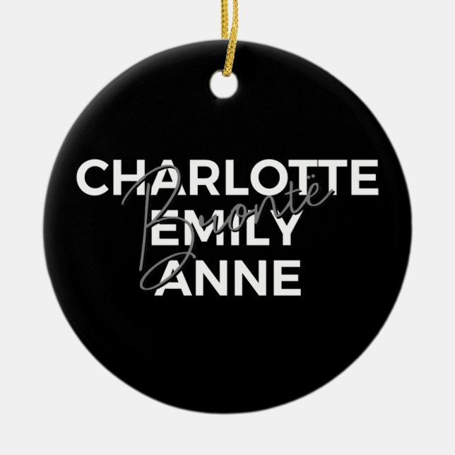 Adorno De Cerámica Hermanas Brontë II - Charlotte & Emily & Anne (Frente)