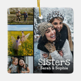 Adorno De Cerámica Hermanas modernas personalizadas 8 Collages de fot