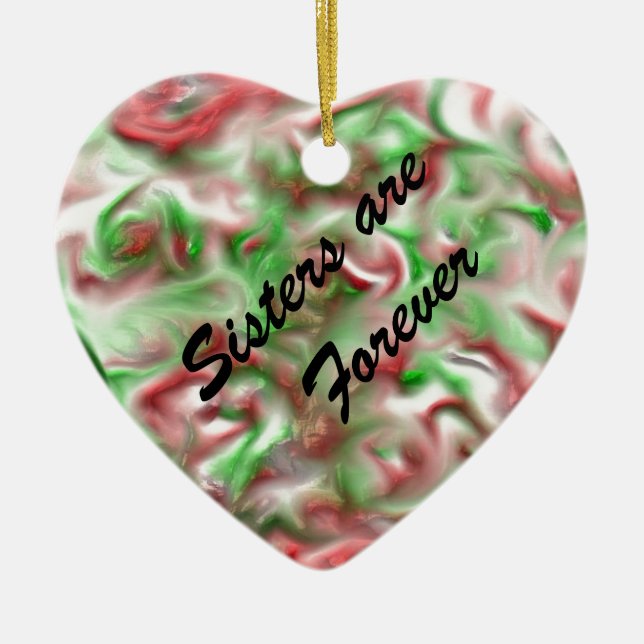 Adorno De Cerámica Hermanas son para siempre un resumen de la marea v (Frente)