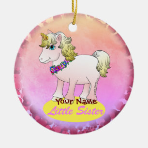 Adorno De Cerámica Hermanita Unicornio