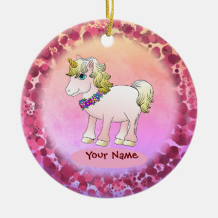Adorno De Cerámica Hermanita Unicornio