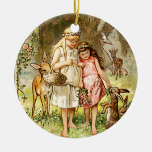 Adorno De Cerámica Hermann rojo blanco como la nieve y color de rosa