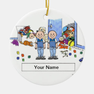 Adorno De Cerámica Hermanos gemelos