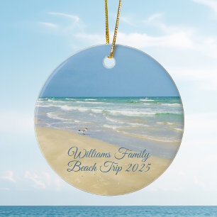 Adorno De Cerámica Hermosa Casa de Playa Navidad Conmemorativa