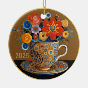 Adorno De Cerámica Hermosa Copa de Arte Moderno con fecha