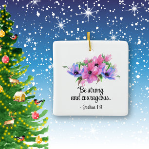 Adorno De Cerámica Hermosa Escritura: Floral valiente y valiente