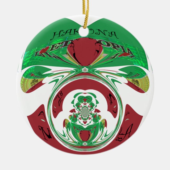 Adorno De Cerámica Hermosa Etiopía Encantadora Hakuna Matata Amo Hea (Frente)