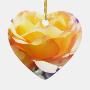 Adorno De Cerámica Hermosa flor de rosa amarilla. Fotografía floral.