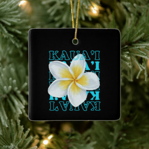 Adorno De Cerámica Hermosa Flor Tropical Hawaiana De Navidad En Kaua'