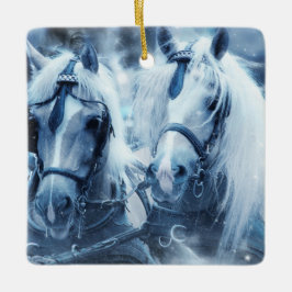 Adorno De Cerámica Hermosa foto de conducción de invierno del equipo